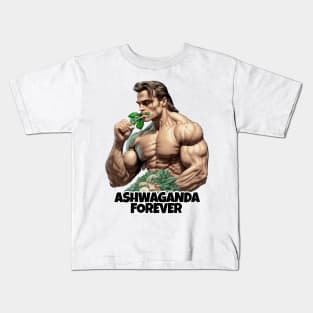 Ashwaganda Forever Gym Bro Kids T-Shirt